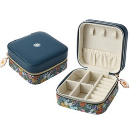 CGB Giftware | The Flower Market Floral Jewellery Box | Floral | Ladies Accessory | Gift For Her | Navy Jewellery Box | GB07895