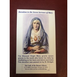 Lot of 5 Trad Catholic Prayer Card - Devotion To The Seven Sorrows Of Mary