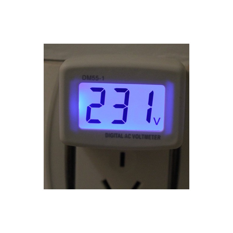 Generic DM55-1 Blue LCD Digital Voltage Meter Voltmeter LED AC
