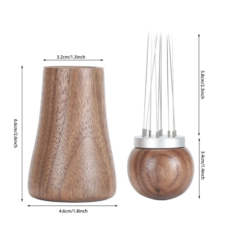 Coffee Stirrer Tool Wood Handle Stainless Steel Needle Easy to