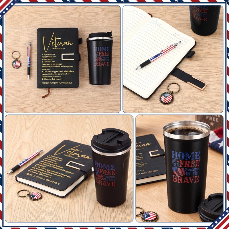 Veterans Day Gift 17 Oz Tumbler Cup A5 Journal Pen