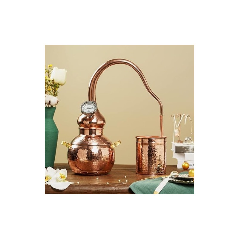 Pure Copper Alembic Still Kit para aceites esenciales e hidrosol