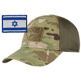 Condor MESH Fitted Tactical Cap Bundle - Israel Flag Color - Multicam Small/Med