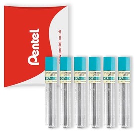 Pentel Super Hi-Polymer Mechanical Refill Leads - for Automatic/Mechanical Pencils - in Pillow Packaging (0.7mm HB, Pack of 6)
