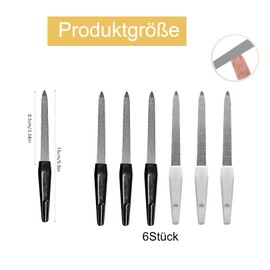 Set of 6 Nail Files, Natural Nails, Emery Nail Files Set, Fine Metal Nail Files, Manicure Files, Professional for Shaping and Styling Natural and Artificial Nails, Ideal for Hard Nails