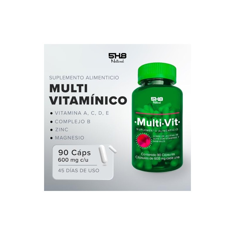Multivitamínico Vitamina A, C, D, E, Complejo B, Zinc, Hierro
