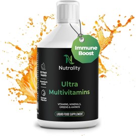 Nutrality Ultra Liquid Multivitamin | Superfood Greens Blend with CoQ10, Lutein & Biotin | Brain, Heart & Immune Support | 500ml Liquid Vitamins | 33-Day Supply