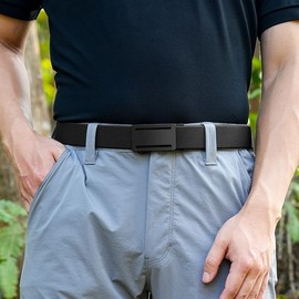 men's tactical belt, military style, high-strength braided belt, quick-release metal material ([Black Button] Dark Gray)