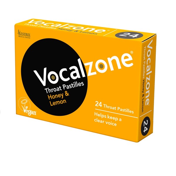 Vocalzone Throat Pastilles Honey & Lemon 24 - For Sore