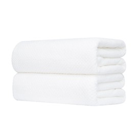 MaopaoBeauty Bath Towel Set Pack of 2, 35 x 70 Inches Large Microfiber Bath Towels, Soft, Absorbent, and Quick Dry Towels for Bathroom, Pool, Beach, Swim, and Yoga, Large Bathroom Towels(2PCS White)