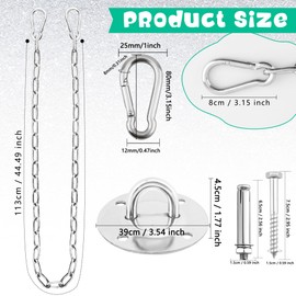 Restroma 2 Set Hammock Hanging Kit 1000 LB Capacity Hammock Hooks Heavy Duty Hammock Wall Mount Stainless Steel Pad Eye Hooks with Snap Hook Screw Bolts for Porch Swing Hammock Chair