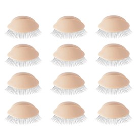 HuYiGGZ 6 Pairs Replacement Eyelids for Mannequin Head Removable Realistic Eyelids with Eyelashes Mannequin Head Eyelids for Eyelash Training Practice Makeup Extension
