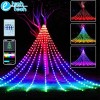 200LED Christmas Tree Waterfall String Lights RGB Color Changing Indoor