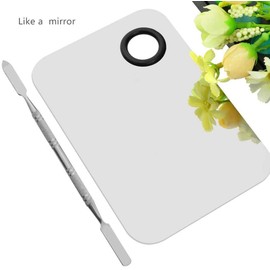 BEAUTY PLAYER Palette, Stainless Steel, Makeup Palette, Liquid Foundation, Nail Color, Palette, Cosmetic Tool, With Sparette Rod, Stainless Steel (Square)