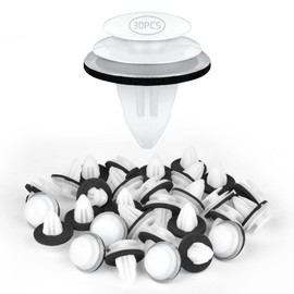 URAQT Auto Body Fastener, 30pcs Universal Car Rivet Clip Kit, White Auto Bumper Fasteners Rivet Interior Trim Panel Retainers, Compatible with Car Boots, Interior Doors or Trim Panels