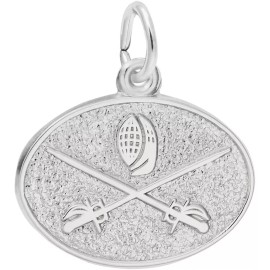 Rembrandt Sterling Silver Fencing Oval Charm by Rembrandt