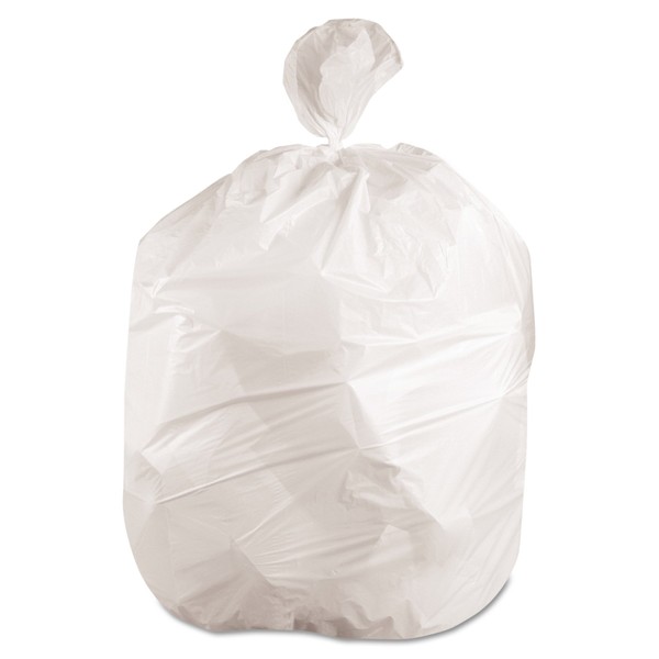 Boardwalk H7658HWKR01 60 gal. 38 in. x 58 in. Low-Density Waste Can Liners - White (100/Carton)