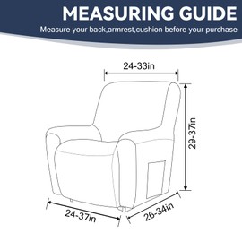 Cupuamon Recliner Chair Covers,Lazy Boy Recliner Covers Stretch Reclining Covers 1 Piece Furniture Protector with Elastic Bottom for Dog,Kids-Navy