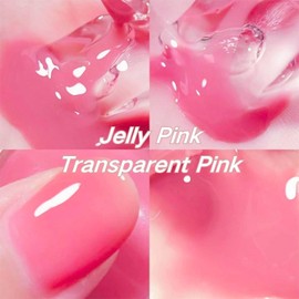 Jelly Pink Nail Polish - Jelly Nail Polish Quick Dry - Sheer Pink Nail Polish Regular Color - Water Based Natural Nail Polish High Coverage - No Required UV LED Air Fast Drying
