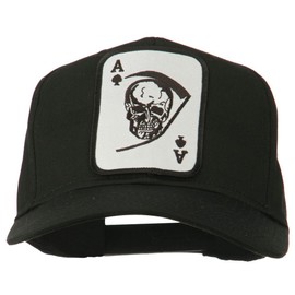 Ace Military Card Patched Solid Twill Cap - Black OSFM