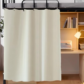 AUCOOMA Thickened Blackout Bunk Bed Curtains Dorm Room Privacy Canopy Bottom Loft, Beige, 2 Pieces