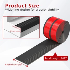Vinyl Rubber Stair Nosing,10FT Stair Edge Trim,Self Adhesive Stair Edge Protector,Suitable for Indoor/Outdoor Stairs, Non-Slip and Waterproof (Black)