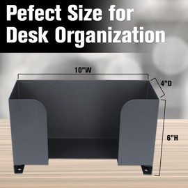 BankSupplies Deposit Ticket Holder | 10W x 4D x 6H | Black Textured, Molded Plastic | Check & Voucher Sorter | Desk Organizer for Deposit Slips, Receipts, Forms, Tickets