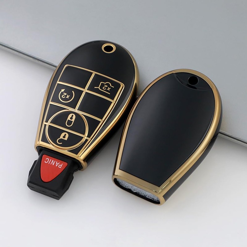 WSAuto Key Fob Cover No Cap Cover with Metal Keychain