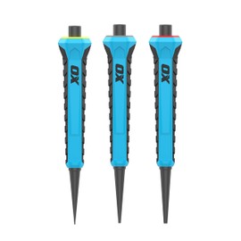OX Pro Nail Set Nail Punch Set with Cushion Grip 3-Pack Color Coded Nail Setter - 0.8mm, 1.6mm, 2.4mm