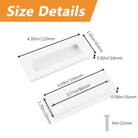 MOROBOR 2 Pack Recessed Finger Flush Pulls, Warm White Rectangular Aluminium Sliding Closet Door Handles for Sliding Door, Cupboard, Drawer, Cabinet