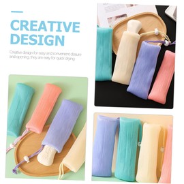 Beavorty Bar Soap Saver Mesh Bags 6 Pack Set Bathing Soap Bags Non-slip Drawstring for Handmade Facial Soaps Skin Brightener