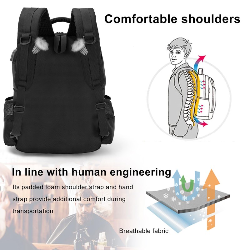 OUUTMEE Barber Supplies Bag, Portable Backpack Bag for Clippers and