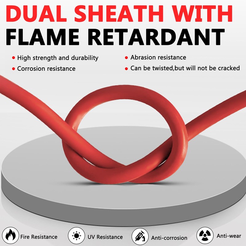 Vansdon 2x50 Feet Solar Panel Extension Cable, 12AWG Solar Cable,
