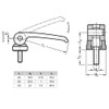 Ganter Normelemente Eccentric clamp with screw, 927-82-M6-60-B, handle length l1: