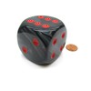 Black Velvet Dice With Silver Pips 50mm (2in) D6 Die