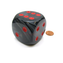 Black Velvet Dice With Silver Pips 50mm (2in) D6 Die Chessex