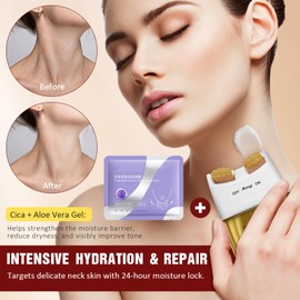 AH-8 Firming Neck Cream & Polypeptide Neck Masks Duo – Neck Firming Cream with Roller for Older Women, Moisturizing Neck Cream with Hexapeptide‑8, Firm and Lift Sagging Skin (120g + 5Pcs)