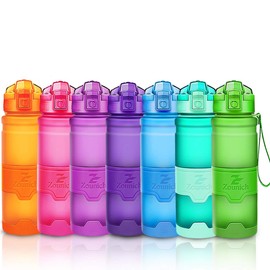 Zounich Sport Water Bottle BPA-Free Leak-Proof Water Bottle 380 ml/500 ml/700 ml/1 Litre Plastic Suitable for Jogging, Biking, Children’s School, Open with One Hand Water Bottle Filter