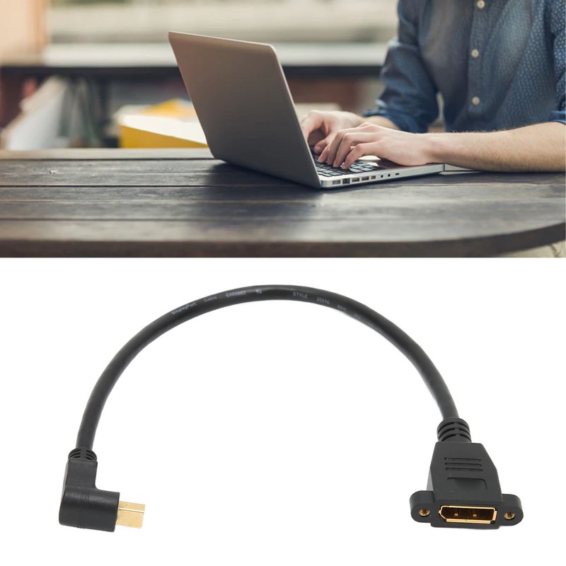 DP Female to Mini DP Male Cable Double Hole Lockable