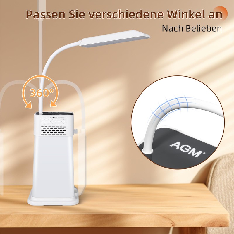 AGM LED Bedside Lamp, 1200 mAh Night Light with Bluetooth