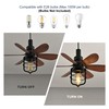 Garwarm 20IN Ceiling Fans with Lights, Socket Fan Light with