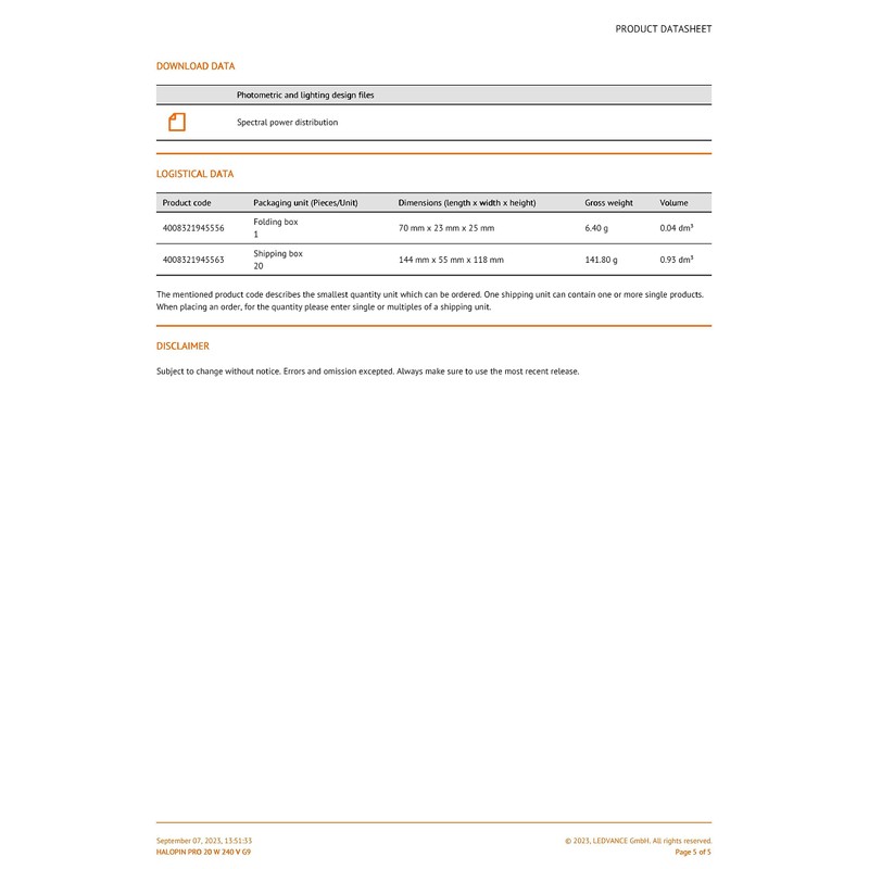 OSRAM Halogen-pin-Base / HALOPIN / G9-Socket / dimmable / 20