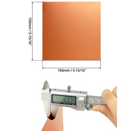 QWORK® Pack of 2 Copper Plates, 99% Pure Copper Sheet, 1 mm Thick for Metal Crafts, Jewellery Making, PCB Printing and More (150 mm x 150 mm x 1 mm)