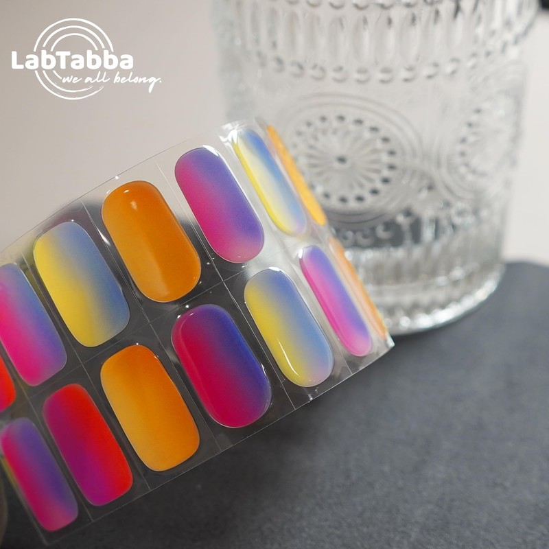 LabTabBa Semi Cured Gel Nail Strips - 20pcs Glaze Gel