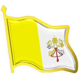 Vatican City (Holy See) Flag Lapel Pin - Enamel Metal National Badge | World Travel Souvenir Gift for Men Women | Country Flag Patriotic Brooch Bulk Pack of Pins for Hat, Tie, Clothes, Backpack (1pc)