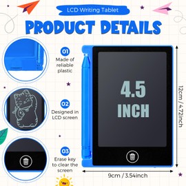 Nezyo 16 Pieces 4.5 Inch Mini LCD Writing Tablet Electronic Doodle Board for Colorful Drawing Tablet Erasable Writing Pad Reusable Learning Gift for Girls Boys (Blue)