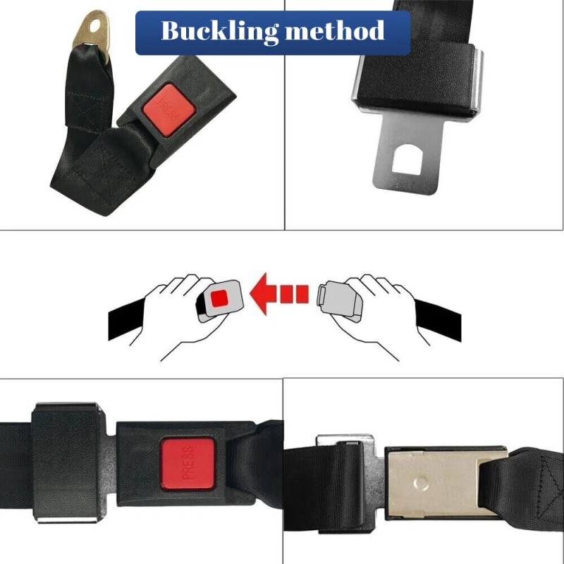 4 Set Seat Belt 2 Point Adjustable Retractable Car Single