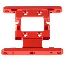 QUE-T Aluminum Alloy Transmission Mount Frame Chassis Base Plate for 1:18 FMS LC80 FCX18 FCX24 RC Crawler (Red)