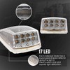 Partsam 5pcs 17 LED Clear Lens 5 * 3.75" Amber