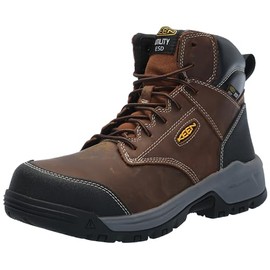 KEEN Utility Men's Evanston 6" Composite Toe ESD Leather Durable Construction Work Boots,Bison/Black,11